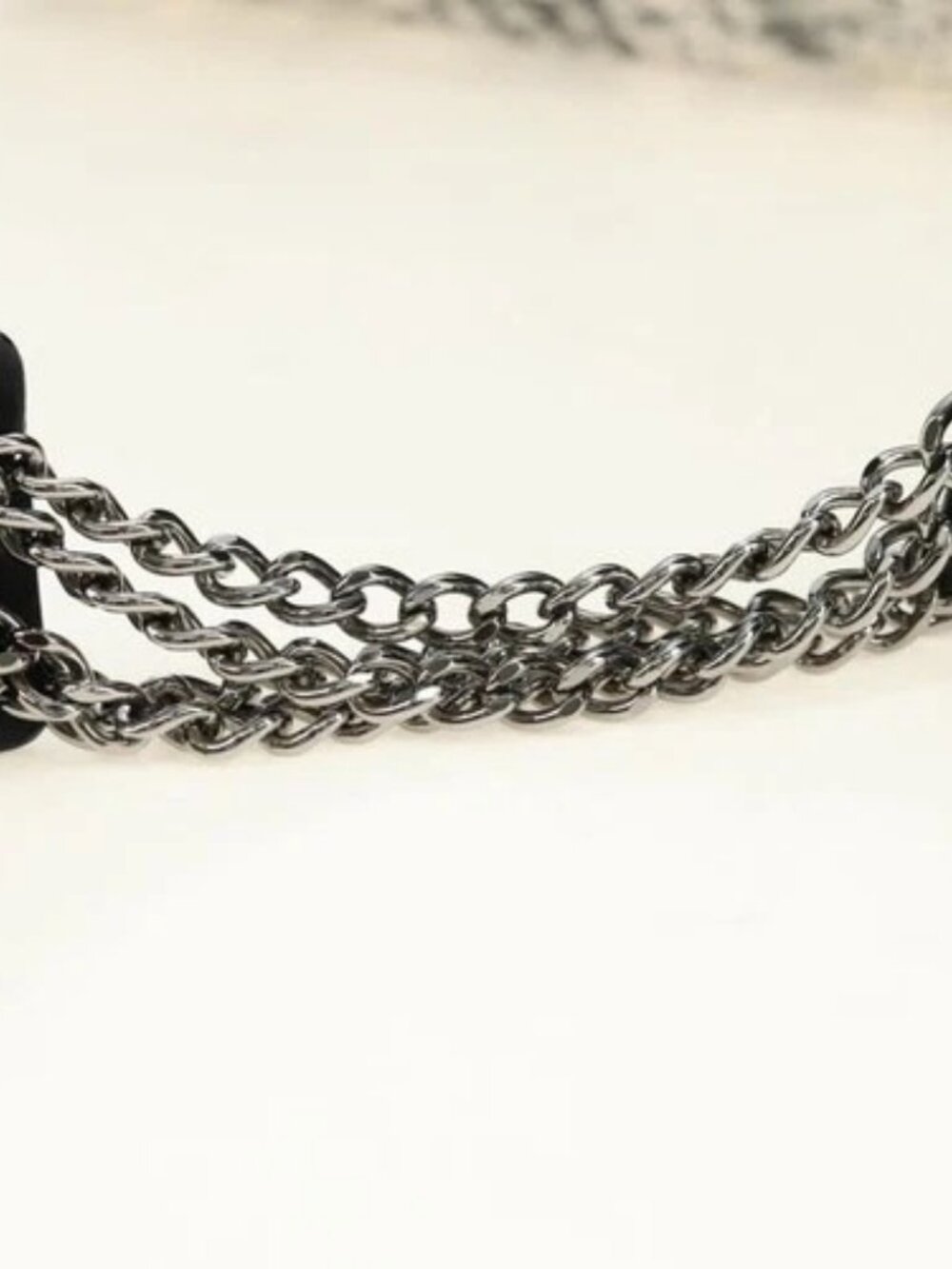 CHANEL Camelia 2.55 Chain Shoulder Bag Wool Tweed White Black CC Auth 181935SM - Picture 7 of 16